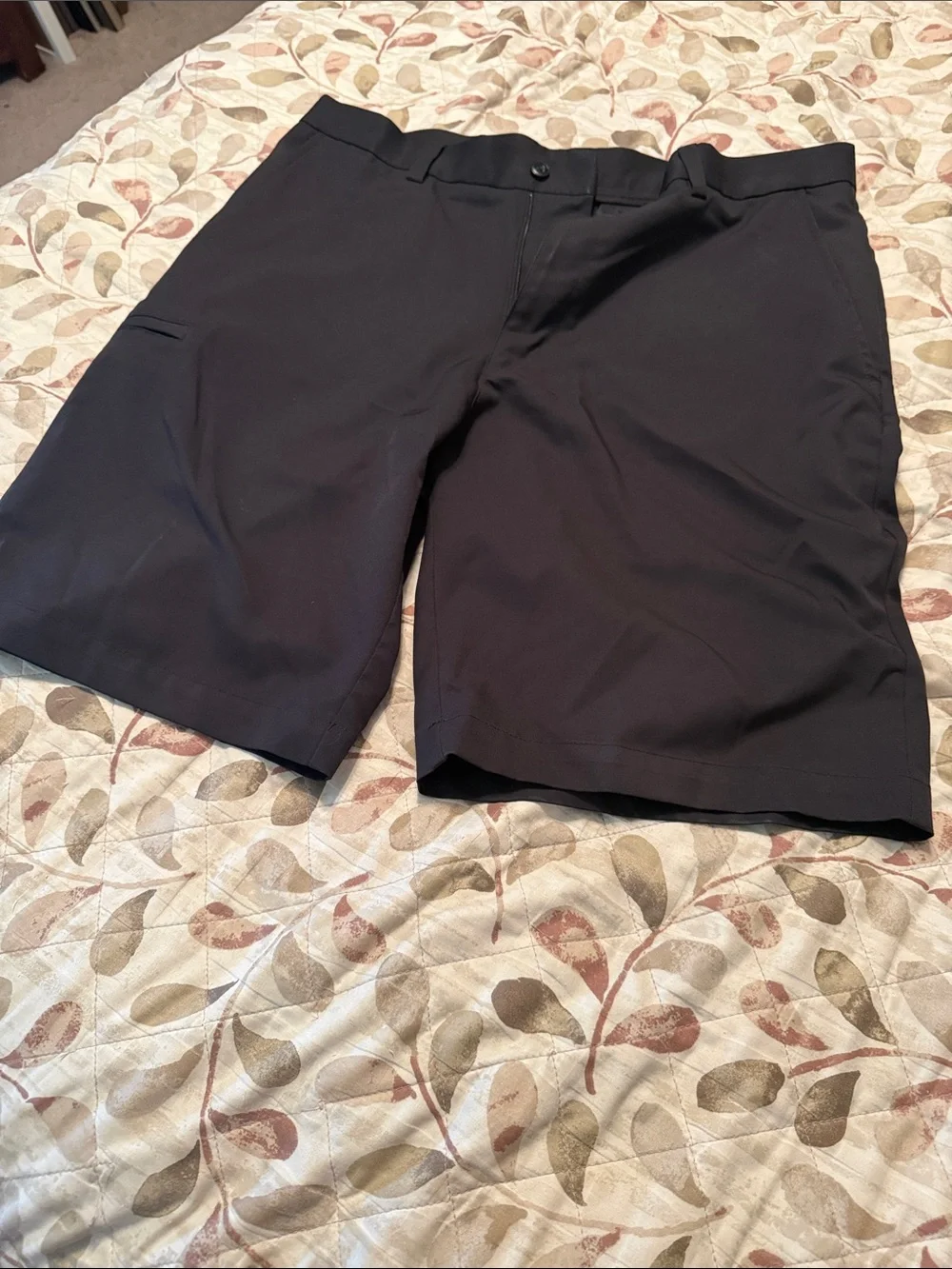 Grand Slam Black Flat-Front Performance Shorts